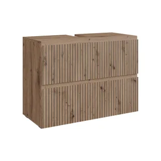 Vicco Waschbeckenunterschrank, Eiche Artisan, Holzwerkstoff, 2 Schubladen, Rechteckig, 80x58x35 cm, Badezimmer, Badezimmerschränke, Waschbeckenunterschränke