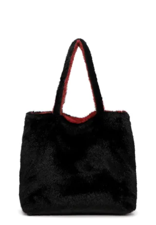 EMILY & NOAH - Shopper E&N Eva Fluffy black red 106