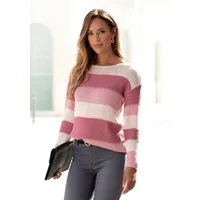 LASCANA Streifenpullover mit überschnittenen Schultern, Strickpullover, figurumspielend