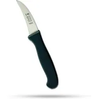 SMI Schälmesser Küchenmesser Solingen Obstmesser Gemüsemesser gebogene Klinge, schwarz, Klinge aus rostfreiem Stahl