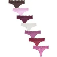 Next Tanga 7er-Pack Baumwollslips mit Spitze, Tanga (7-St)