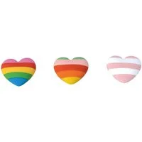 Moses. Verlag Radiergummi Regenbogen Herz Radierer Set – 3 bunte Radiergummis im Pride-Design