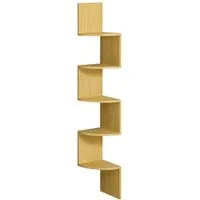 VASAGLE Eckregal, 1-tlg., Wandregal, Bücherregal mit 5 Ablagen, Höhe 126cm