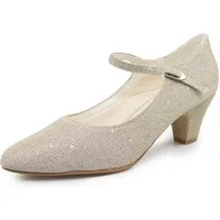 White Lady 738 Glitter Pumps mit breitem Absatz Spangenpumps