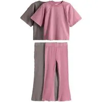 The Set Shirt & Leggings The Set Kurzarm-T-Shirts und Leggings, 2er-Pack (4-tlg)