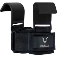 JAG GEARS Zughilfe Gewichtheberhaken Handgelenkbandage Stützen Hebehilfen Krafttraining (1 x pair hooks, 2-tlg., Gym Grips Crossfit Trainingshilfen Fitnessstudio Fitness), Aus strapazierfähigem Material