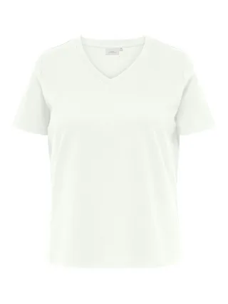 ONLY CARMAKOMA - CARJEN S/S V-NECK JEANS TEE JRS Bright White - Gr. - 48