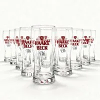 Haake Beck Bierglas 0,3l geeicht Biertulpe für Pils, Lager & Helles, 6-tlg., Klassisches Bierglas-Design