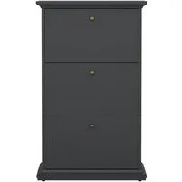 ebuy24 Schuhschrank Venedig Schuhschrank mit 3 Klappen matt grau.