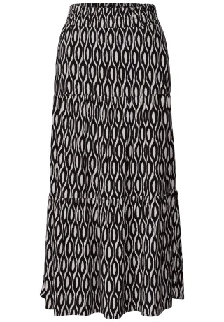 Street One - Maxi-Rock mit Volants und Print clay sand - Gr. - 34