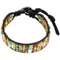 Made by Nami Armband Boho Damen mit bunten Perlen Spiritueller Schmuck 18 + 7 cm Länge, Geschenk Freundin Wasserfester Schmuck