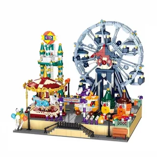 JIESTAR JJ9238 Creative MOC Game Amusement Park with Clown Characters Building Block Brick Assembly Kit for Children Bir
