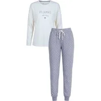 By Louise Schlafanzug Dreamy Nights (Set, 2 tlg., 2-teilig) Damen Pyjama Baumwolle lang Langarm Bündchen