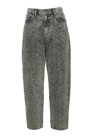 bsb - Jeans mit Animalprint grau - Gr. - XS