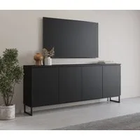 OTTO home Sideboard Modo II, Breite 200 cm, moderne grifflose Kommode 4Türen, Anrichte mit viel Stauraum, Einlegeböden verstellbar, Metallkufen