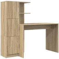 vidaXL Schreibtisch Schreibtisch Sonoma-Eiche 133,5 x 50 x 124 cm 2 stk. (2-St)