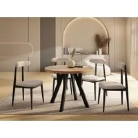 WFL GROUP Esstisch Avero Black ausziehbar rund modern mit Holzbeinen (MADE IN EU, vier Größen – 80/90/100/100 cm, ausziehbar auf 160/190/140/200 cm), platzsparender Tisch für kleine Küche, Esszimmer oder Wohnzimmer