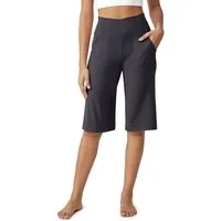 G4Free Caprihose Damen Caprihose Weites Bein Yoga Caprihose High Waist Shorts Weites Bein Yoga Fitness Activewear mit Tasche