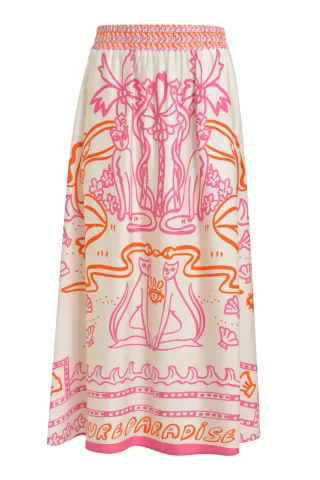 Milano Italy - midi skirt elastic wb pearl print - Gr. - 46