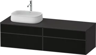 Duravit Zencha Konsolenwaschtischunterbau wandhängend Graphit & Schwarz Linienstruktur n/a & Superma ZE4824L63800000