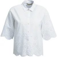 Smith & Soul Langarmbluse CROPPED BLOUSE BRODERIE HEMLINE