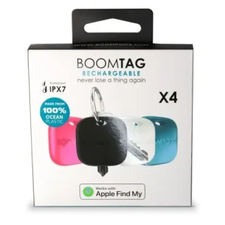 Boompods Boomtag Rechargeable 4er Black, Blue, White, Pink