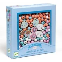 DJECO Kreativset Schmuck basteln: Holzperlen Kreativset 400 bis 450 Perlen
