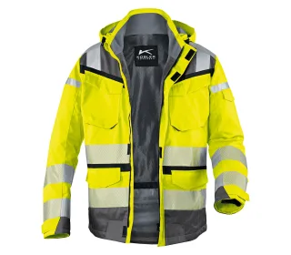 KÜBLER REFLECTIQ Wetterjacke SYMPATEX® PSA 2 warngelb/anthrazit S - 1307 8332-3497-S