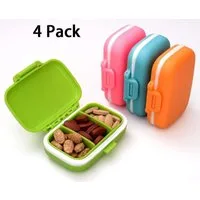 FELIXLEO Pillendose Pillenbox Klein 3 Fächer Tablettenbox für Reise (4 St)