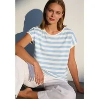 MORE&MORE Kurzarmshirt lockeres, softes Basic-Streifenshirt