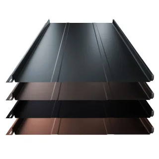 Stehfalz Terrano | Dach & Wand | 0,50 mm | Stahl | Prägung | 525 mm Breite | 35 µm Mattpolyester
