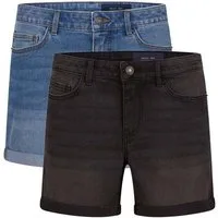 Noisy may Jeansshorts Damen Shorts BeLucky 2er Pack Regular Fit Basic Hotpants mit Stretch