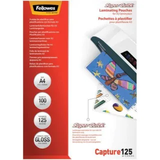 Fellowes SuperQuick A4 125 mic glänzende