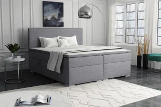Boxspringbett Schlafzimmerbett SOREL 140x200cm Stoff Inari Grau