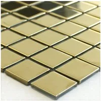 Mosafil Mosaikfliesen Glasmosaik Fliesen Alvor, Glas 32.700x30.200, gold, Verlegefertig auf ein Netz geklebt