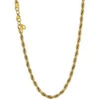 LuxusKollektion Kette ohne Anhänger Kordelkette Herren Damen Edelstahl 18k Gold(3mm) 51.0 Zentimeter