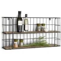 Mascot Regal LIFA LIVING Wandregal Malaga Holz Metall, Hängeregal, 66,5x14,3x33,6cm, 1-tlg.