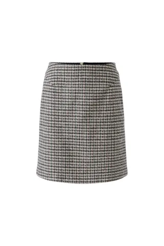 Oui - Minirock beige/schwarz - Gr. - 36