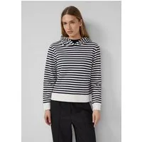 s.Oliver Sweatshirt Sweatshirt Gestreiftes Sweatshirt aus Baumwollmix mit Kapuze