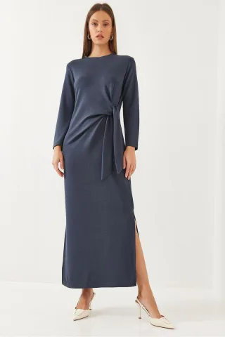 Maxi-Jersey-Kleid mit Schleife