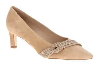 Peter Kaiser Damen Pumps 9-72406-47 365 hazel Echtleder Velours Schlaufe Strass