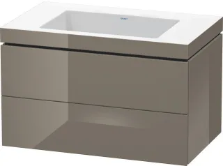 Duravit L-Cube c-bonded Set wandhängend Flanell Grau Hochglanz 800x480x500 mm - LC6927N8989 LC6927N8989