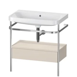Duravit Happy D.2 Plus c-shaped Set mit Metallkonsole und Schubkasten Taupe Supermatt 775x490x850 mm HP4842N8383