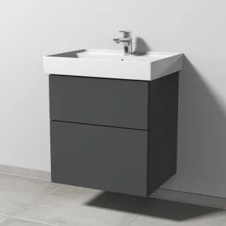 Sanipa 3way Waschtischunterbau zu Villeroy & Boch Collaro Waschtisch mit 2 Auszügen, Anthrazit-Matt SM83422