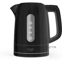 ADLER EUROPE Wasserkocher AD 1380b kompakt, schneller Reise Wasserkocher mit Kalkfilter, 1 l, 2200 W, Kunststoff, Camping, Urlaub, Hotel schwarz