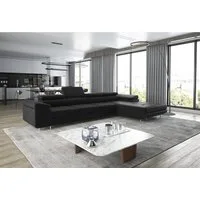 thematys Ecksofa ALVARO MAXI 355 x 204cm mit Schlaffunktion & Bettkasten –, L-Sofa mit 4 verstellbaren Kopfstützen, Samt (Monolotith), oder Cord (Poso) - L-Form, XL-Wohnlandschaft, 355 cm breit