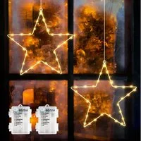 Salcar LED Stern LED Fensterdeko SternLED Weihnachtsstern Fensterlichter Weihnachtsdeko, LED fest integriert, Batteriebetrieben mit Timer, 8 Modi Weihnachtsbeleuchtung