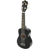 FAME Ukulele, UKE-S BW Sopran Ukulele Schwarz Inklusive Tasche Lindenholz-Korpus 12-Bund Composite-Griffbrett Nickel-Finish, Ukulelen, Sopran Ukulelen, Ukulele, Sopran Ukulele, Lindenholz-Korpus