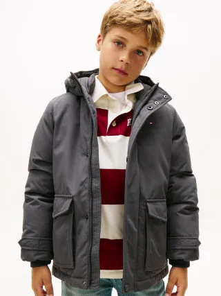 HOODED PARKA washed black - Gr. - 16