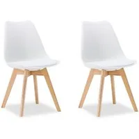 Homestyle4u Küchenstuhl Esszimmerstuhl Esstisch Küche Esszimmer Weiß Grau Schwarz (2er Set, 2 St), Skandinavisch, stabil